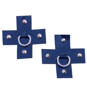 Studded Vinyl X Cross Shaped Pasties with D Ring